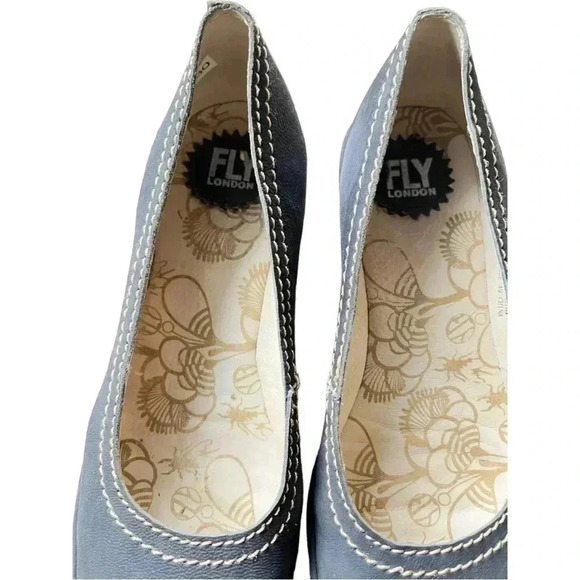 Fly London Women’s Black Suede Wedge Heel Shoes•Size 39 US 8-8.5• - Picture 3 of 10